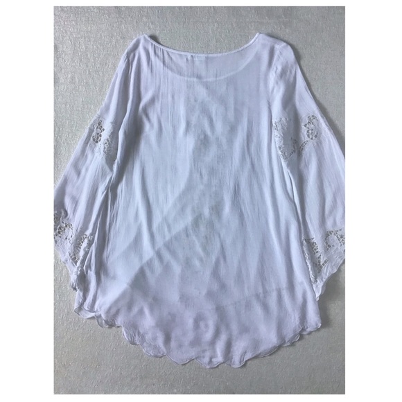 Lush Swim Cover Up Woman’s Size Medium Floral Pattern Cutouts Bell Sleeves - Picture 5 of 14